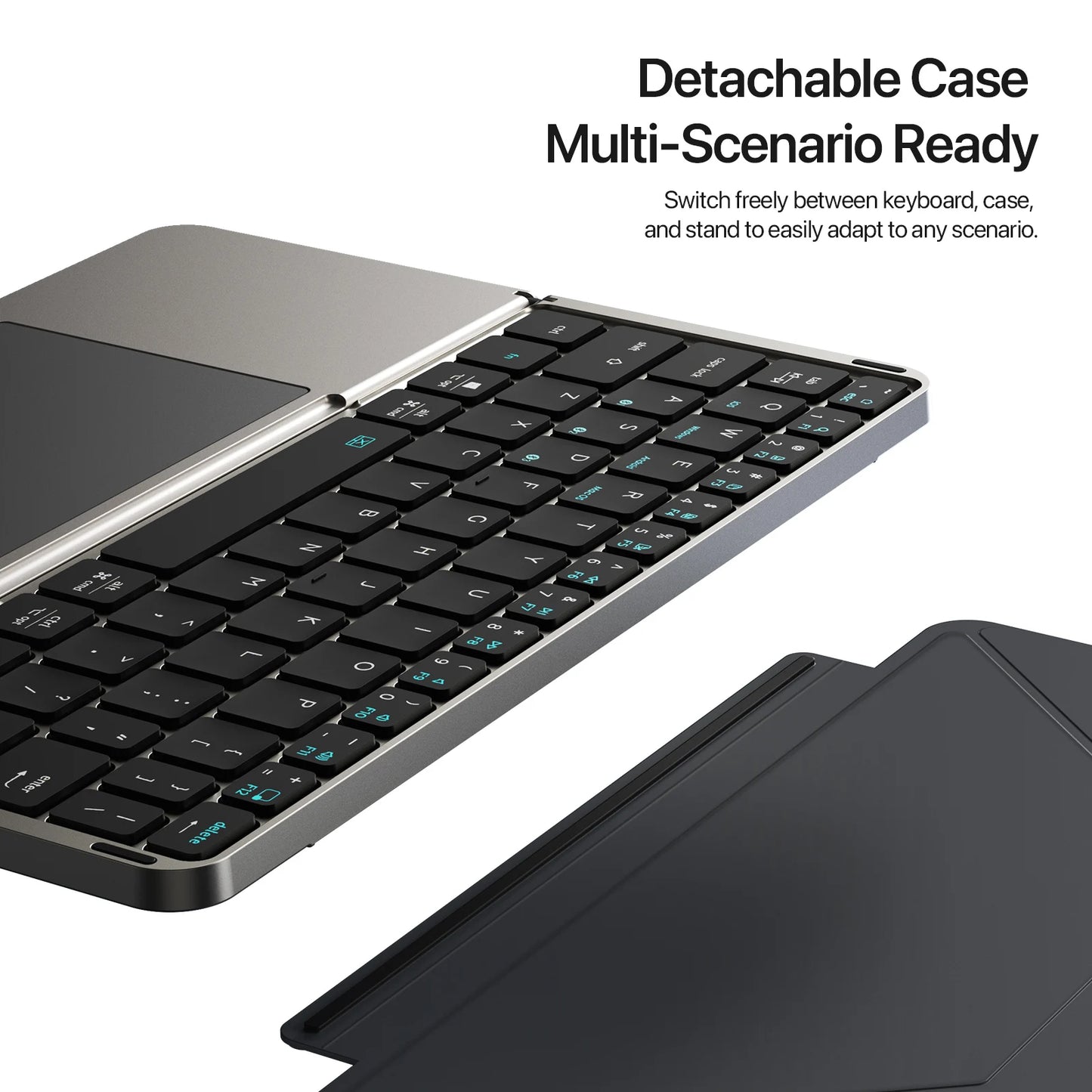 Foldable Bluetooth Keyboard with Touchpad & Phone Holder