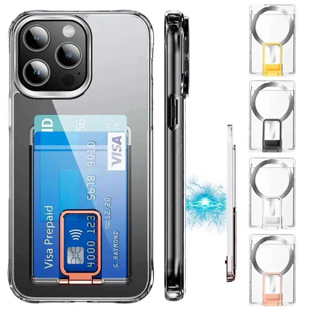 Magnetic Cellphone Wallet Holder Card Bag Detachable Magnet Phone Kickstand Suitable for Apple Magsafe for Iphone 15 Pro Bracket