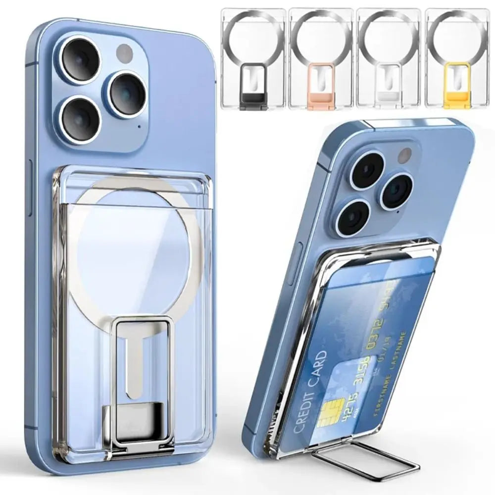 Magnetic Cellphone Wallet Holder Card Bag Detachable Magnet Phone Kickstand Suitable for Apple Magsafe for Iphone 15 Pro Bracket