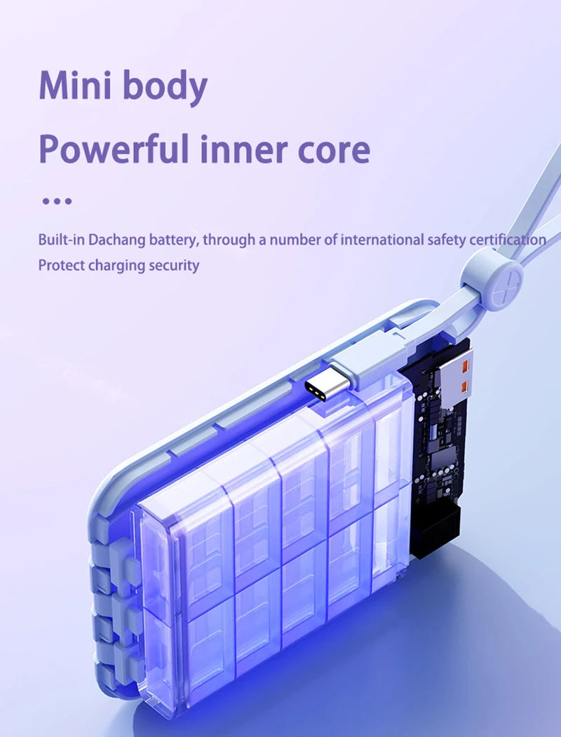 VoltGo 4-in-1 Power Bank 50000mAh – Ultra High Capacity Portable Charger with Built-In Cables, Intelligent Digital Display, LED Light, and Multi-Device Fast Charging