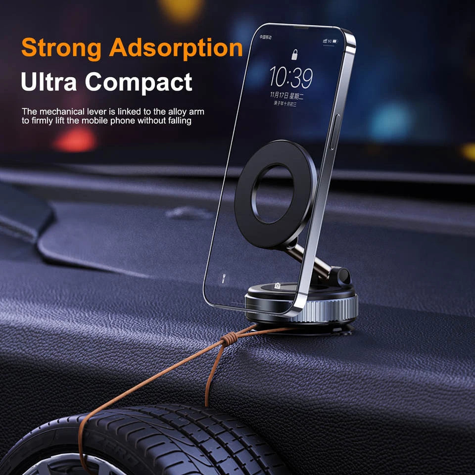 Foldable Suction Cup Magnetic Car Navigation Phone Holder 