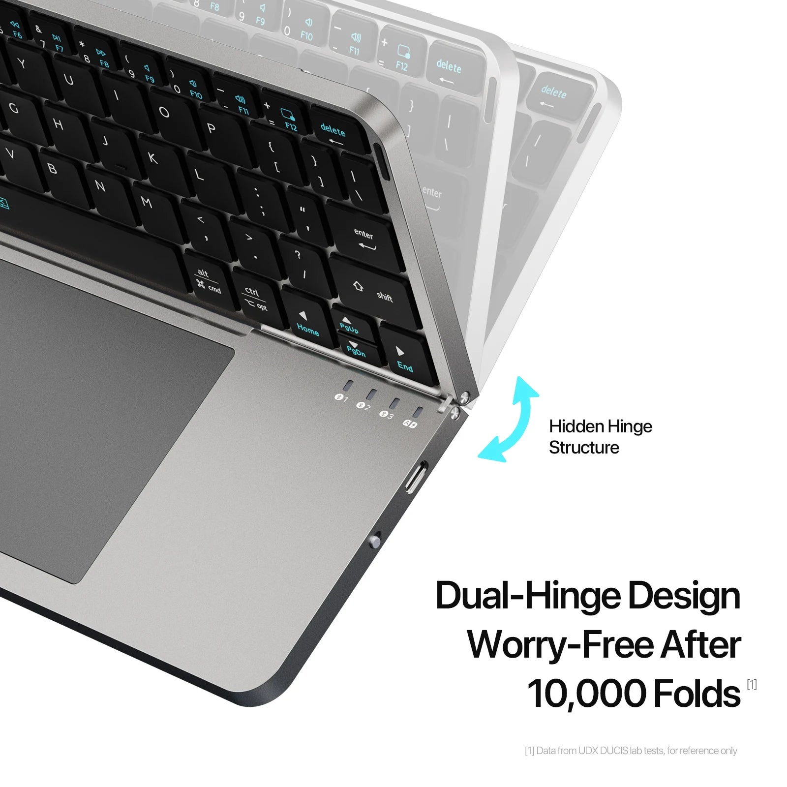Foldable Bluetooth Keyboard with Touchpad & Phone Holder