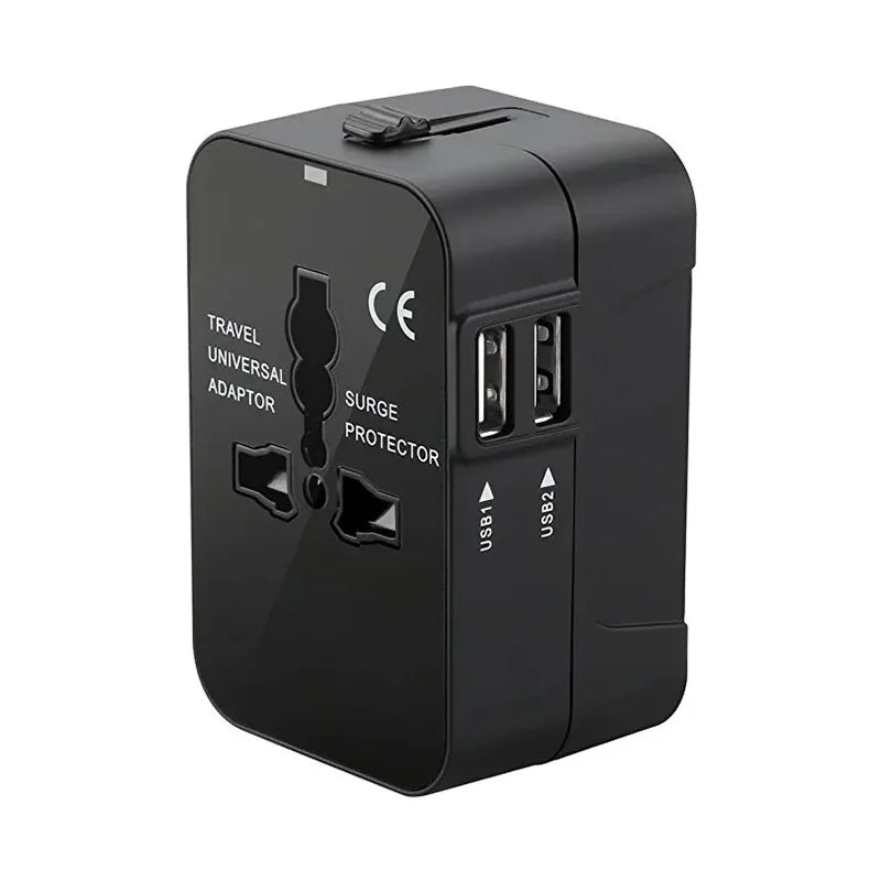 Global Universal Conversion Travel Plug USB Sockets EU US AC Power Adapter Converter with Child Protection Safety Cover Locking
