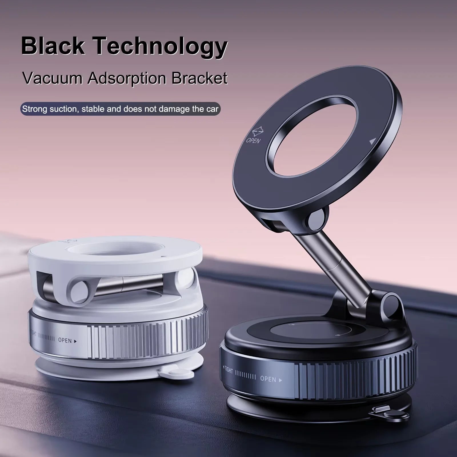 Foldable Suction Cup Magnetic Car Navigation Phone Holder 