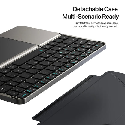 Foldable Bluetooth Keyboard with Touchpad & Phone Holder