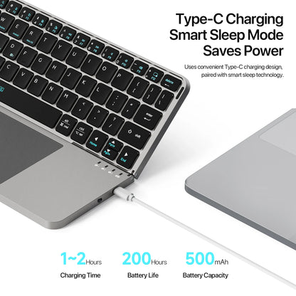 Foldable Bluetooth Keyboard with Touchpad & Phone Holder
