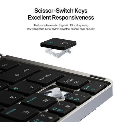 Foldable Bluetooth Keyboard with Touchpad & Phone Holder