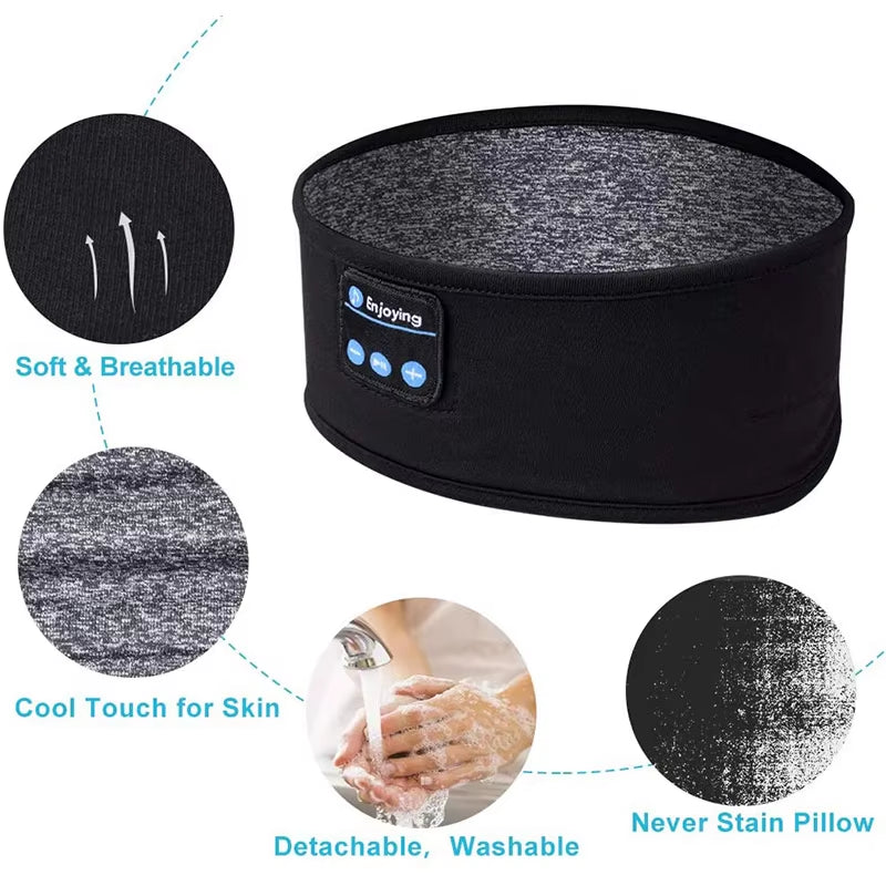 Bluetooth Earphones Sleeping Headband Elastic Wireless Headphones Music Eye Mask Wireless Bluetooth Headset Headband
