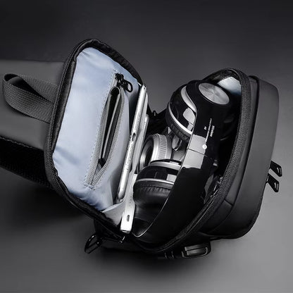 Anti-Theft USB Shoulder Bag Man Crossbody Cross Body Travel Sling Chest Bags Pack